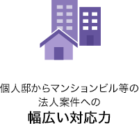 個人邸からマンションビル等の法人案件への幅広い対応力