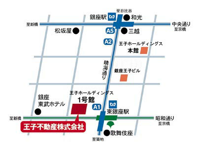 王子不動産本社案内図